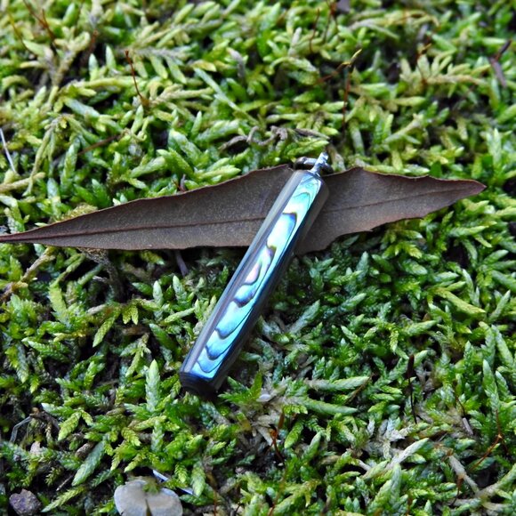 Dainty Colorful Abalone Gemstone Pendant - Small - Picture 1 of 9